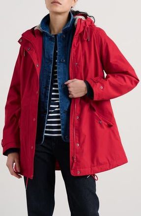 Seasalt Cornwall Porth Nanven Waterproof Organic Cotton Blend Raincoat in Carmine at Nordstrom Rack, Size 14 Us / 18 Uk