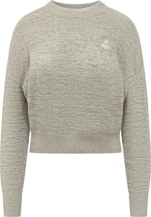 Isabel Marant Truien & Vesten, Dames, Grijs, S, Katoen, Geborduurde Logo Sweater