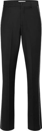 Philipp Plein Versierde Tailored Broek - Heren - Wijde Broeken - Zwart - XL - Wol - Broeken