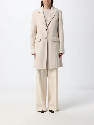Hanita Slim Fit Bicolour Single-Breasted Coat in Wool Blend