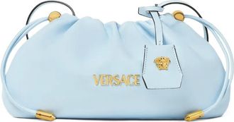 Versace Clutch Tag mini con logo - Blu