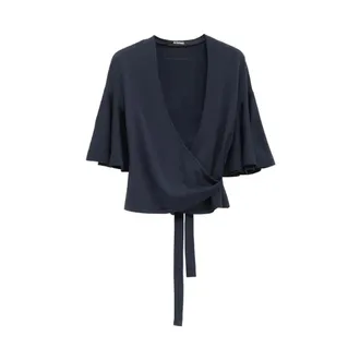 Jacquemus Blouses, female, Blue, Size: 2XS La Maille Paysan