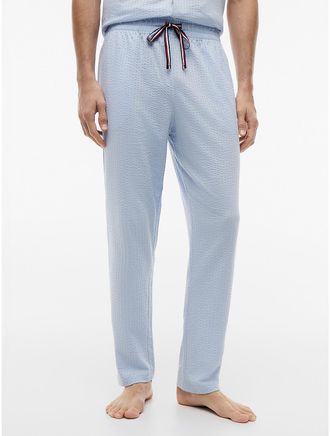 Tommy Hilfiger Mens Seersucker Sleep Pant - Blue - XL