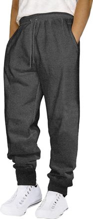 Generic Cargo Trousers for Men UK Hip Hop Pants Jogger Chinos Casual Drawstring Sweatpants Solid Color Track Cuff Lace Up Workout Pants with Pocket (XXL)