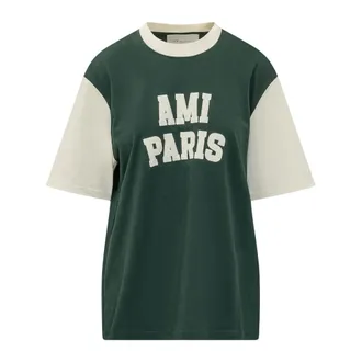 Ami Dames, Tops, Groen, Maat: 2XS Katoen