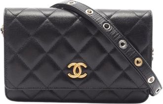 Chanel Pre-owned Matelasse Lambskin Chain Wallet - - Pre-owned - Donna - Nero - ONE SIZE