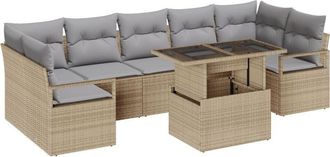 vidaXL Vidaxl - Garden Sofa Set 8 pcs Beige and light grey 100 x 55 x 73 cm