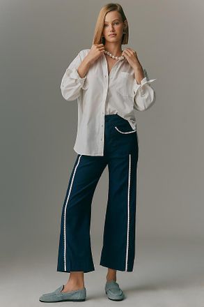 Maeve The Colette Flap Pocket Crop Wide-Leg Pants by Maeve