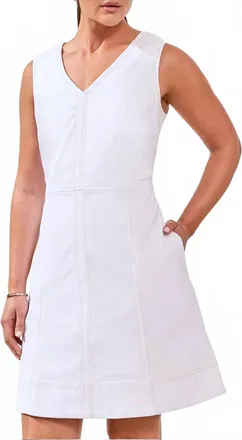 Tribal Fitted Dress With Pockets In White