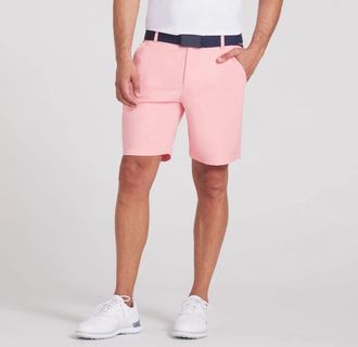 Puma Dealer Golf Shorts Mens Pink Stretch 8 Flat Front Performance DSGL1004