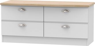 Welcome Furniture Westminster Ready Assembled 4 Drawer Bed Box in Grey Matt & Riviera Oak - Welcome Furniture | TJ Hughes
