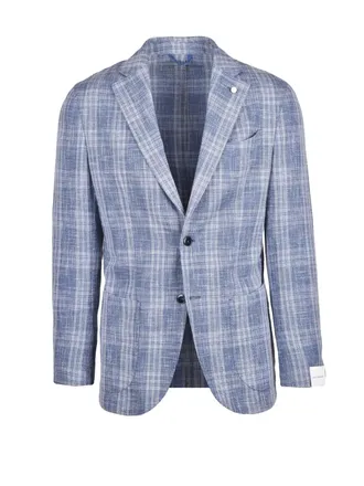 Lubiam Jacket Wool Cotton Polyamide Linen - Blue