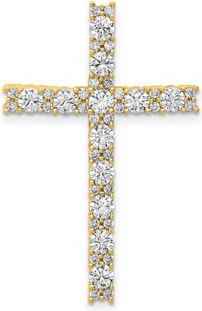 Diamond2Deal 14k Gold Lab Grown Diamond Cross Pendant (1ct, VS, G-H)