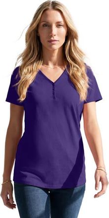 Roaman's Ultimate Short Sleeve Sweetheart Tee in Midnight Violet at Nordstrom, Size Small