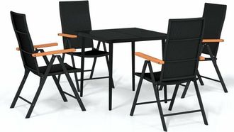 vidaXL Juego De Comedor Para Jard&iacute;n 5 Piezas Negro Vidaxl