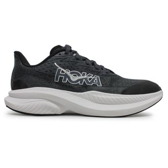Hoka One One Hoka Mach 6 Textile Synthetic Youth Comfort Trainers - Black White - Size:UK 5.5