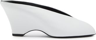 Khaite Cloak 75 Peep-toe Leather Mules - White - 40 (IT40 / UK7)