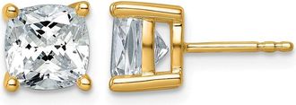 Diamond2Deal 14k Gold 4 ctw Cushion Cut Lab Grown Diamond Stud Earrings