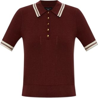 Rag & Bone Laurie Polo - Dames - Polos - Rood - XS - Katoen - Tops