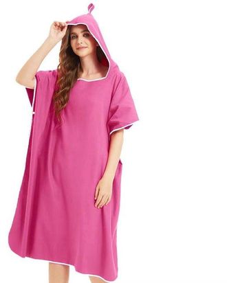 OEM Poncho Da Spiaggia Unisex, Ad Asciugatura Rapida, Ultraleggero, In Microfibra, Colore Ciano