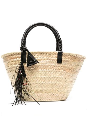 Alanui Borsa tote Icon Palm Leaf grande - Toni neutri