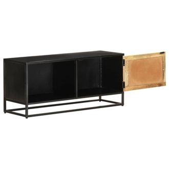 Berkfield Home TV Cabinet 90x30x40 cm Rough Mango Wood in Brown | Size: 90 x 30 x 40 cm