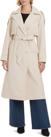 Kate Spade New York Water Resistant Double Breasted Trench Coat in Champagne at Nordstrom, Size X-Small