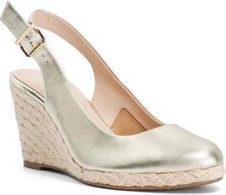 Dune London Womens Ladies Capable - Leather Jute Wedge Heel Sandals - Gold Fabric - Size UK 6