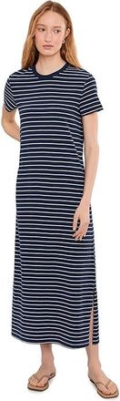 Pact Organic Cotton Slub Easy T-Shirts Maxi Dress Womens Dress Saranac Stripe : MD