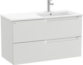 Roca Pack Mueble Base De 2 Cajones + Lavabo Aleyda - Roca Color: Gris Piedra - Medidas: 1005x460x565 Mm - Posici&oacute;n Del Lavabo: Derecha