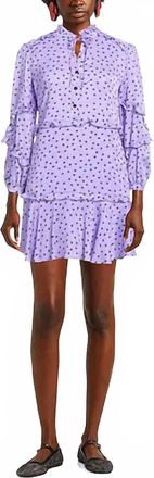 Pinko Piccadilly Abito Jaquard Dress In Purple, Black