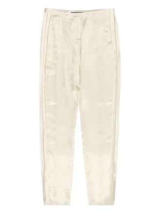 Bimba & Lola satin side-stripes straight trousers - women - Acetate - 38 - Neutrals