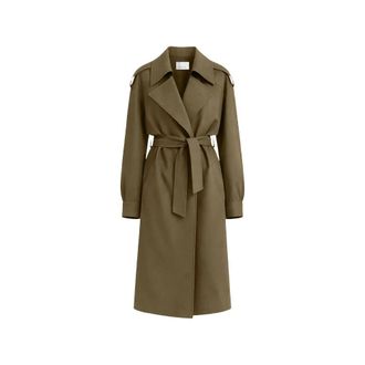 Frankie Shop Coat The Frankie Shop - Dames - Mantels - Groen - Maat: XS Katoen