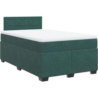 vidaXL Vidaxl - Cama Box Spring Con Colch&oacute;n Terciopelo Verde Oscuro 120x190 Cm