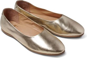 beek Womens Swiftlet Leather Ballet Slipper In Gold