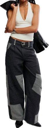 Free People Womens This Or That Trousers In Black Grey