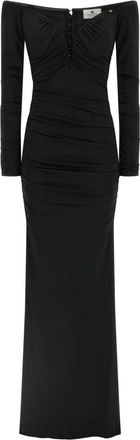 Elisabetta Franchi Lange Rode Loper Jurk - Dames - Avondkleed - Zwart - M - Kleedjes