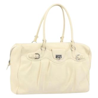 Ferragamo Pre-owned Handbags, female, White, Size: ONE SIZE Pre-owned Hand Bag