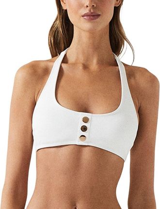 Reiss Iris Halter Neck Button Detail Bikini Top