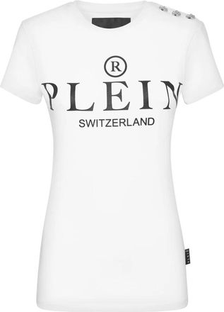 Philipp Plein T-Shirt Pure Round Neck SS Iconic - Dames - T-shirts - Wit - 2XL - Katoen - Tops