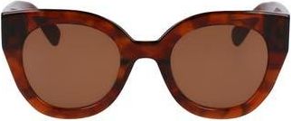 Longchamp Heritage 49mm Small Round Sunglasses in Textured Brown at Nordstrom Rack