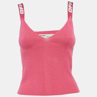 Off-white Pink Stretch Knit Logo Band Tank Top