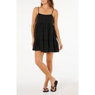 Rip Curl Classic Surf Tiered Cotton Sundress in Black at Nordstrom, Size Xx-Large