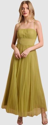 Oasis Corset Detail Maxi Dress in Soft Lime at Nordstrom, Size 12