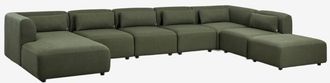 Sklum Sof&aacute; Modular Chaise Longue Izquierdo De 6 Piezas Con Puff Fogler Sklum