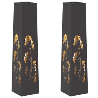 vidaXL Luz De Camino Led Solar 2 Pcs Negro Acero Laminado En Fr&iacute;o Vidaxl