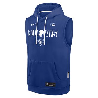 Nike Toronto Blue Jays Authentic Collection Standard Issue Nike Mens Dri-FIT MLB Sleeveless Pullover Hoodie in Blue | 03B44EWTOR-4T2