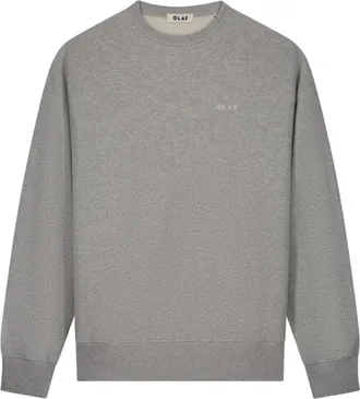 Olaf Hussein Hoodies & sweatvesten, Heren, Grijs, L, Western Logo Sweater