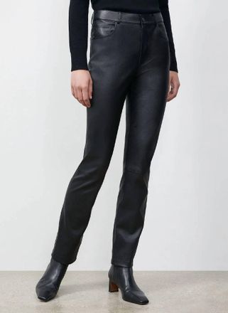Lafayette 148 New York Reeve Leather Pant In Black