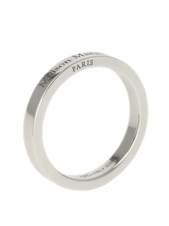 Maison Margiela Logo-Engraved Sterling Silver Ring - Silver
